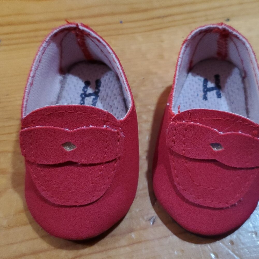 American Girl size Red Penny Loafers